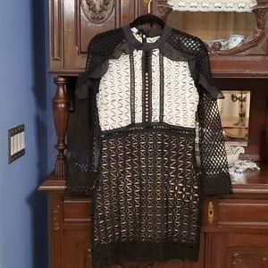 Vintage style black/off white dress, size 4